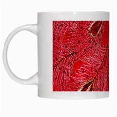 Red Peacock Floral Embroidered Long Qipao Traditional Chinese Cheongsam Mandarin White Mugs