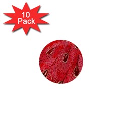 Red Peacock Floral Embroidered Long Qipao Traditional Chinese Cheongsam Mandarin 1  Mini Buttons (10 pack) 
