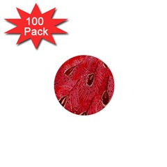 Red Peacock Floral Embroidered Long Qipao Traditional Chinese Cheongsam Mandarin 1  Mini Buttons (100 pack) 