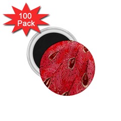 Red Peacock Floral Embroidered Long Qipao Traditional Chinese Cheongsam Mandarin 1.75  Magnets (100 pack) 