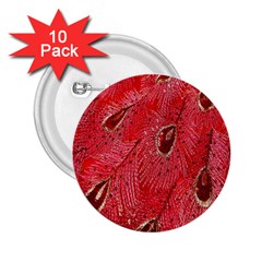 Red Peacock Floral Embroidered Long Qipao Traditional Chinese Cheongsam Mandarin 2.25  Buttons (10 pack) 