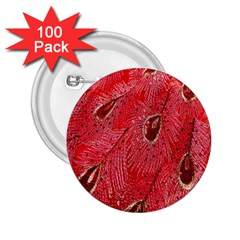 Red Peacock Floral Embroidered Long Qipao Traditional Chinese Cheongsam Mandarin 2.25  Buttons (100 pack) 