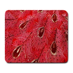 Red Peacock Floral Embroidered Long Qipao Traditional Chinese Cheongsam Mandarin Large Mousepads