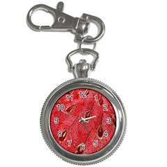 Red Peacock Floral Embroidered Long Qipao Traditional Chinese Cheongsam Mandarin Key Chain Watches