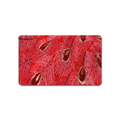 Red Peacock Floral Embroidered Long Qipao Traditional Chinese Cheongsam Mandarin Magnet (Name Card)