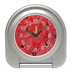 Red Peacock Floral Embroidered Long Qipao Traditional Chinese Cheongsam Mandarin Travel Alarm Clocks