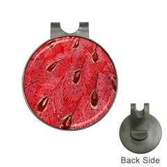 Red Peacock Floral Embroidered Long Qipao Traditional Chinese Cheongsam Mandarin Hat Clips with Golf Markers
