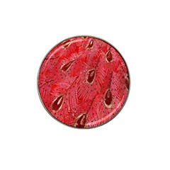 Red Peacock Floral Embroidered Long Qipao Traditional Chinese Cheongsam Mandarin Hat Clip Ball Marker (10 pack)