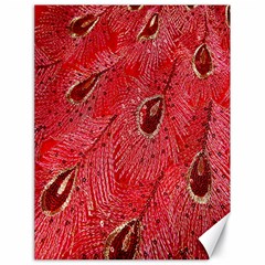 Red Peacock Floral Embroidered Long Qipao Traditional Chinese Cheongsam Mandarin Canvas 18  x 24  
