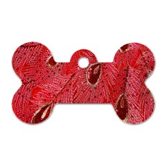 Red Peacock Floral Embroidered Long Qipao Traditional Chinese Cheongsam Mandarin Dog Tag Bone (One Side)