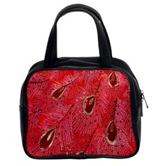 Red Peacock Floral Embroidered Long Qipao Traditional Chinese Cheongsam Mandarin Classic Handbags (2 Sides)