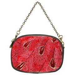 Red Peacock Floral Embroidered Long Qipao Traditional Chinese Cheongsam Mandarin Chain Purses (One Side) 