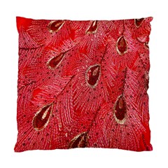 Red Peacock Floral Embroidered Long Qipao Traditional Chinese Cheongsam Mandarin Standard Cushion Case (One Side)