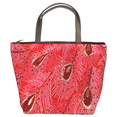 Red Peacock Floral Embroidered Long Qipao Traditional Chinese Cheongsam Mandarin Bucket Bags