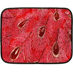 Red Peacock Floral Embroidered Long Qipao Traditional Chinese Cheongsam Mandarin Fleece Blanket (Mini)