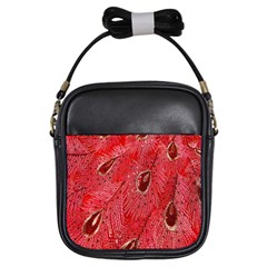 Red Peacock Floral Embroidered Long Qipao Traditional Chinese Cheongsam Mandarin Girls Sling Bags