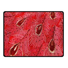 Red Peacock Floral Embroidered Long Qipao Traditional Chinese Cheongsam Mandarin Fleece Blanket (Small)