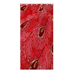 Red Peacock Floral Embroidered Long Qipao Traditional Chinese Cheongsam Mandarin Shower Curtain 36  x 72  (Stall) 