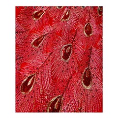 Red Peacock Floral Embroidered Long Qipao Traditional Chinese Cheongsam Mandarin Shower Curtain 60  x 72  (Medium) 