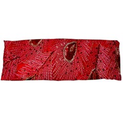Red Peacock Floral Embroidered Long Qipao Traditional Chinese Cheongsam Mandarin Body Pillow Case (Dakimakura)