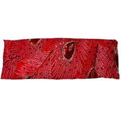 Red Peacock Floral Embroidered Long Qipao Traditional Chinese Cheongsam Mandarin Body Pillow Case Dakimakura (Two Sides)