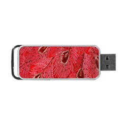 Red Peacock Floral Embroidered Long Qipao Traditional Chinese Cheongsam Mandarin Portable USB Flash (One Side)