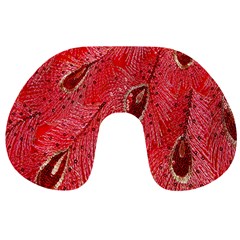 Red Peacock Floral Embroidered Long Qipao Traditional Chinese Cheongsam Mandarin Travel Neck Pillows