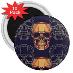 Skull Pattern 3  Magnets (10 pack) 