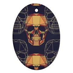 Skull Pattern Oval Ornament (Two Sides)