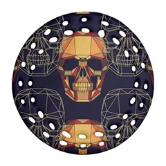 Skull Pattern Round Filigree Ornament (Two Sides)