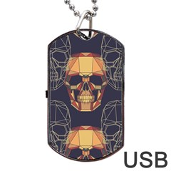 Skull Pattern Dog Tag USB Flash (One Side)