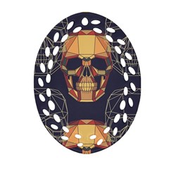 Skull Pattern Oval Filigree Ornament (Two Sides)