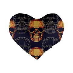 Skull Pattern Standard 16  Premium Flano Heart Shape Cushions