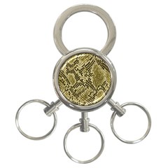 Yellow Snake Skin Pattern 3-Ring Key Chains