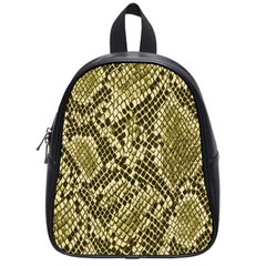 Yellow Snake Skin Pattern School Bags (Small) 