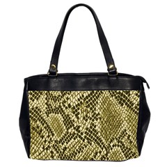Yellow Snake Skin Pattern Office Handbags (2 Sides) 