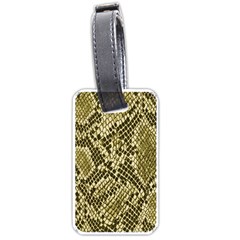 Yellow Snake Skin Pattern Luggage Tags (One Side) 