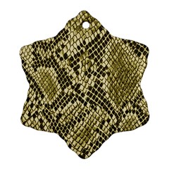 Yellow Snake Skin Pattern Snowflake Ornament (Two Sides)