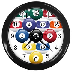 Racked Billiard Pool Balls Wall Clocks (Black)