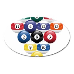 Racked Billiard Pool Balls Oval Magnet