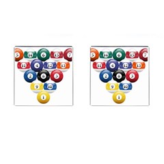 Racked Billiard Pool Balls Cufflinks (Square)