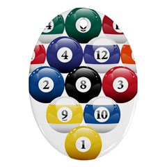 Racked Billiard Pool Balls Oval Ornament (Two Sides)