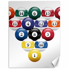 Racked Billiard Pool Balls Canvas 12  x 16  