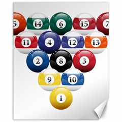 Racked Billiard Pool Balls Canvas 11  x 14  