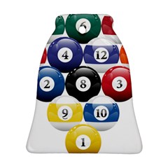 Racked Billiard Pool Balls Bell Ornament (Two Sides)