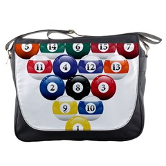 Racked Billiard Pool Balls Messenger Bags