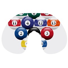 Racked Billiard Pool Balls Travel Neck Pillows