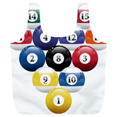 Racked Billiard Pool Balls Full Print Recycle Bags (L) 