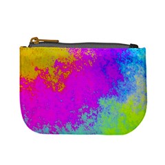 Grunge Radial Gradients Red Yellow Pink Cyan Green Mini Coin Purses