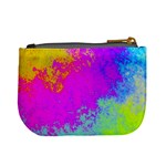 Grunge Radial Gradients Red Yellow Pink Cyan Green Mini Coin Purses Back